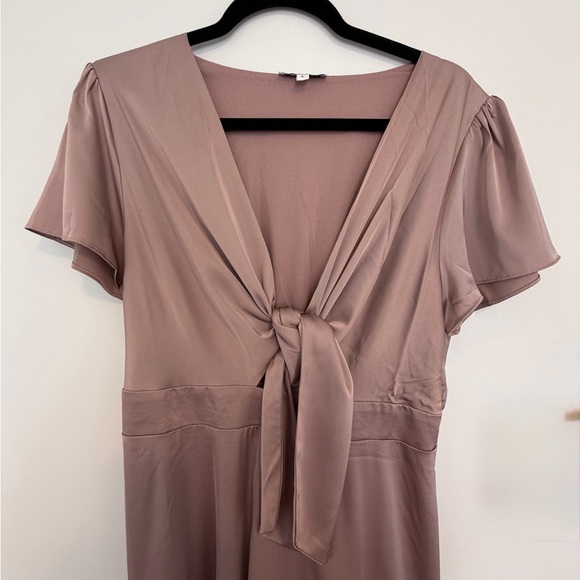 Baltic Born Poppy Satin Tie-Front Midi Dress - Picture 3 of 10